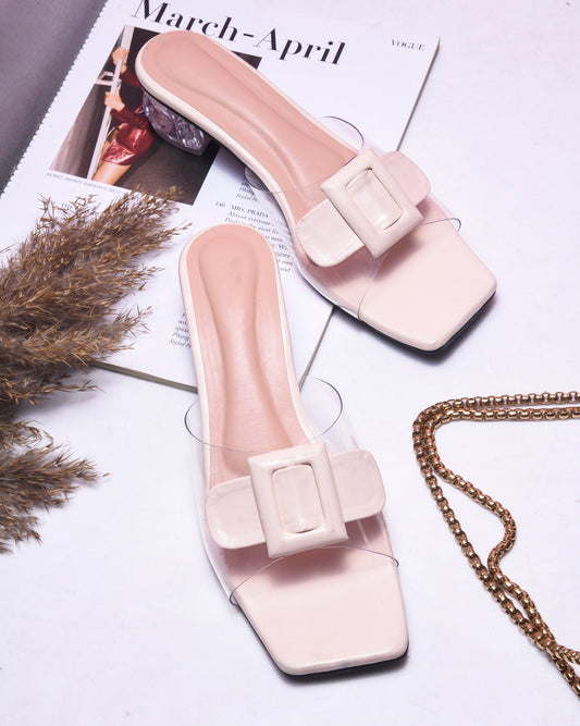 Transparent Bow Detail Heels