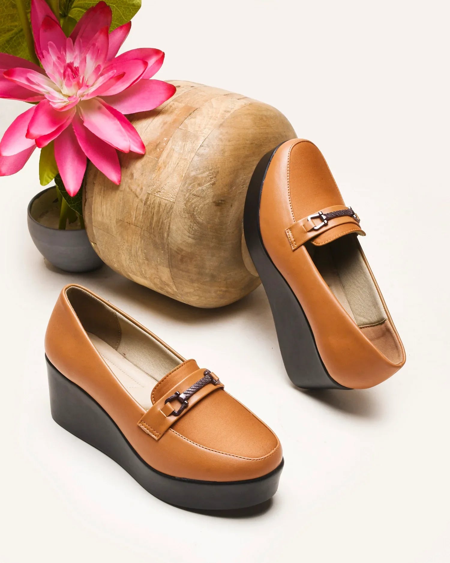 Smart Casual Low Platform Wedge Loafers