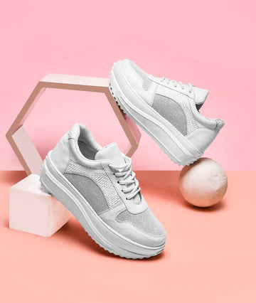TRYME Bold Casual Mesh Lace Up Sneakers For Women's