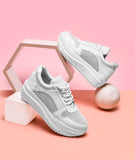 TRYME Bold Casual Mesh Lace Up Sneakers For Women's