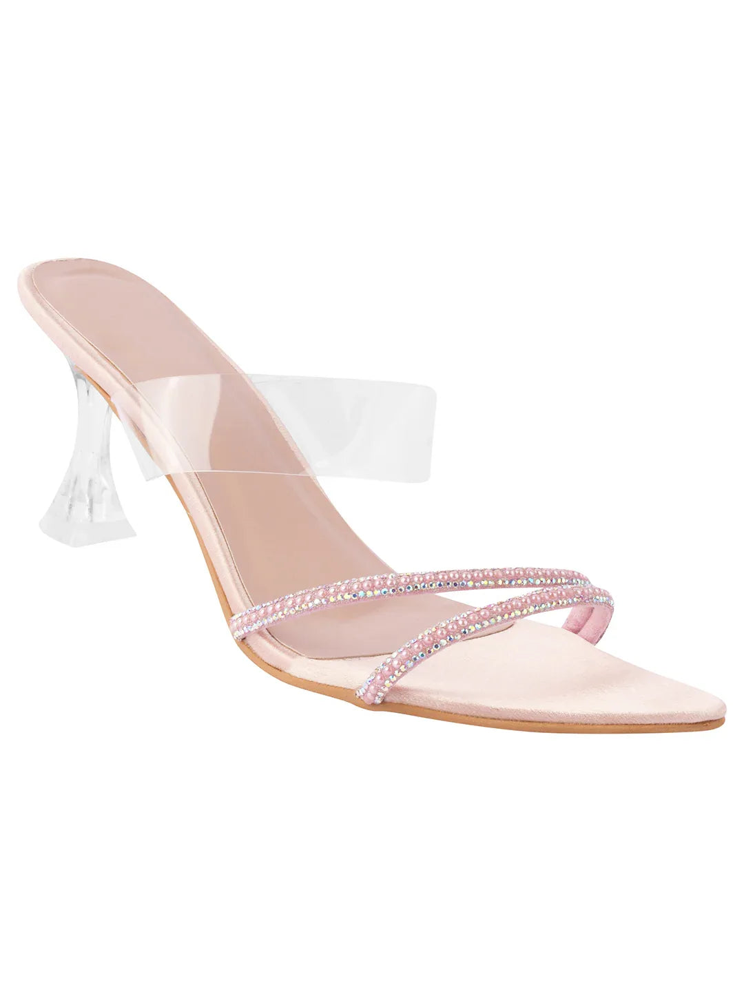 Elegant Pointed Toe Transparent Heels