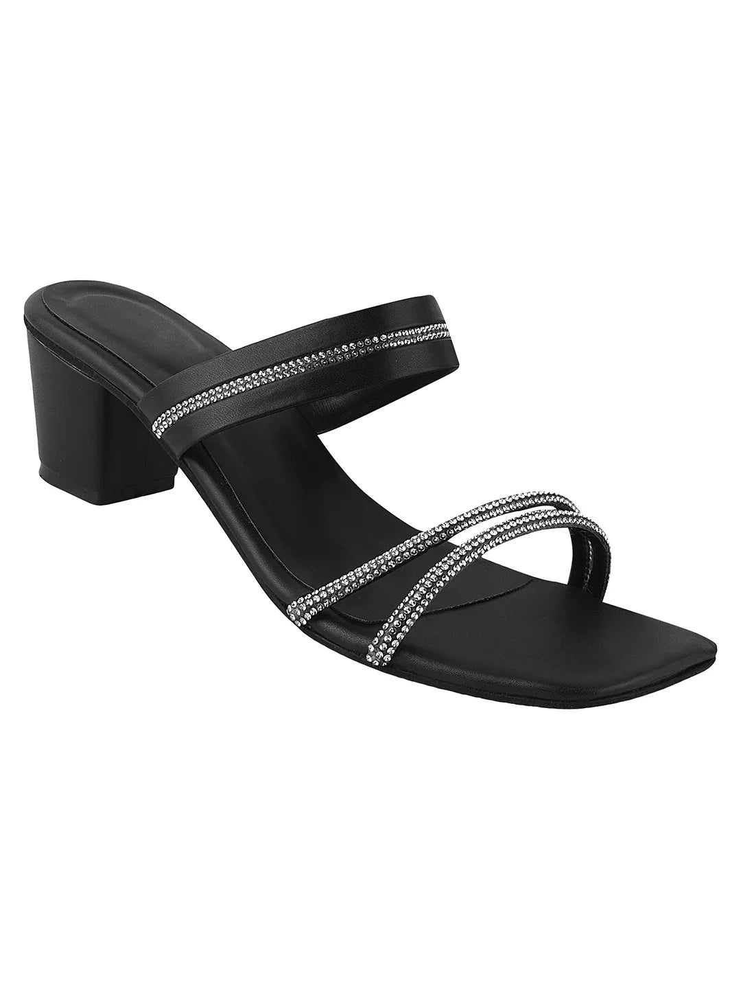 Elegant Shimmer Strap Heels