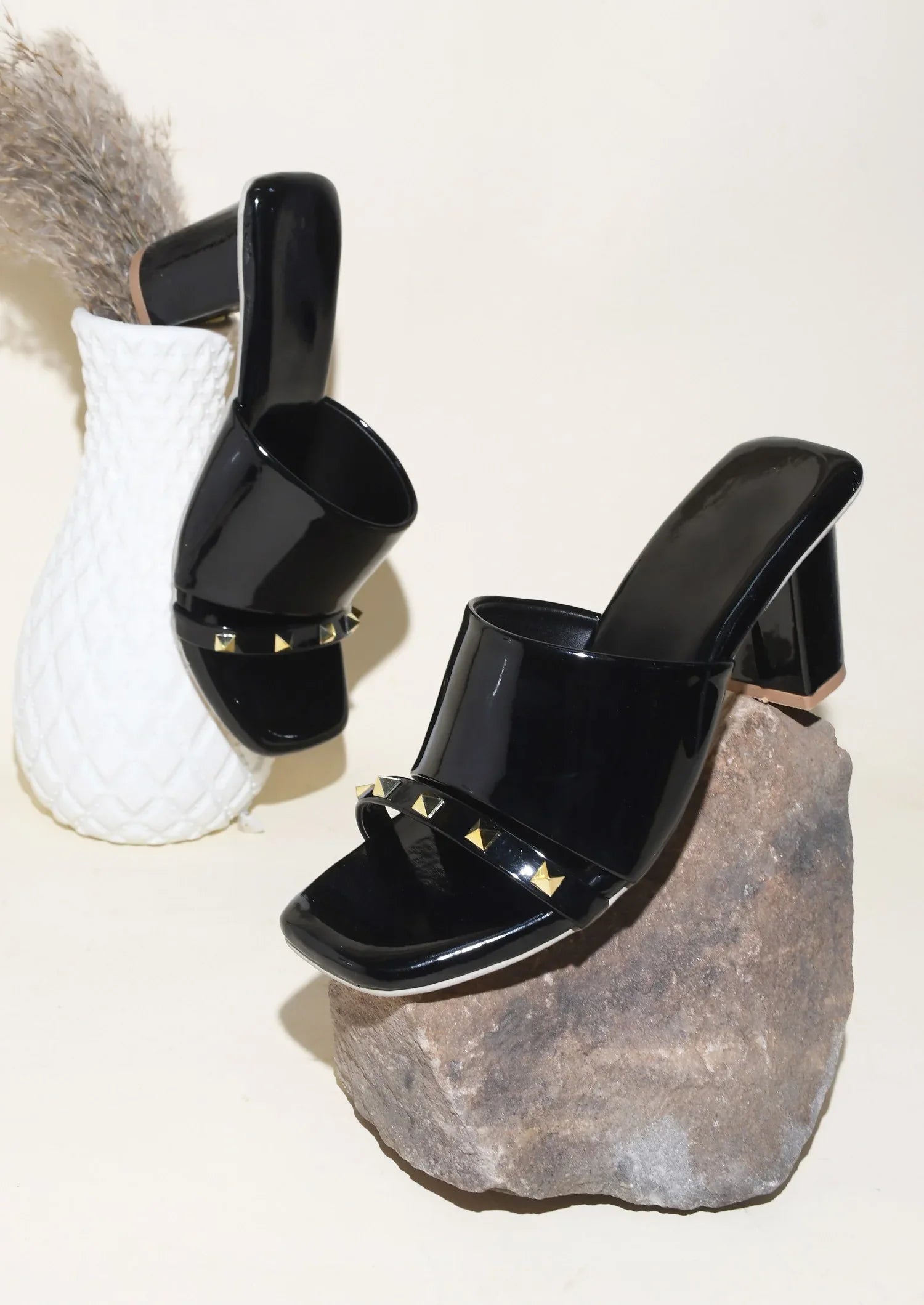 Classic Textured Block Heel Pumps