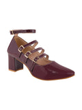 Ankle Strap Patent Block Heels