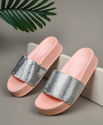 Textured Wide Strap Slides