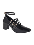 Ankle Strap Patent Block Heels