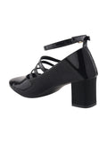 Ankle Strap Patent Block Heels