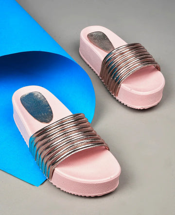 Textured Wide Strap Slides