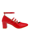 Ankle Strap Patent Block Heels