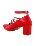 Ankle Strap Patent Block Heels