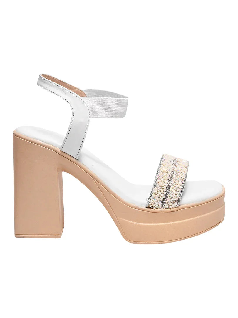 Crystal Edge Ankle Strap Heels