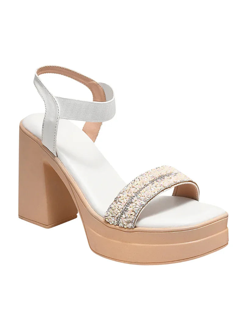 Crystal Edge Ankle Strap Heels