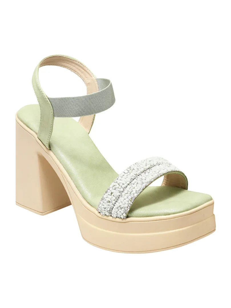 Crystal Edge Ankle Strap Heels