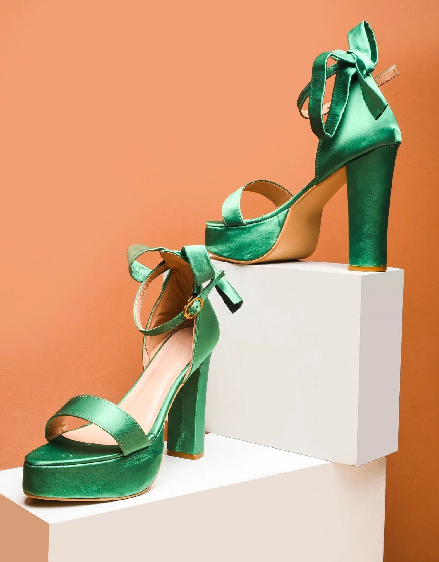 Velvet Edge Ankle-Strap Heels