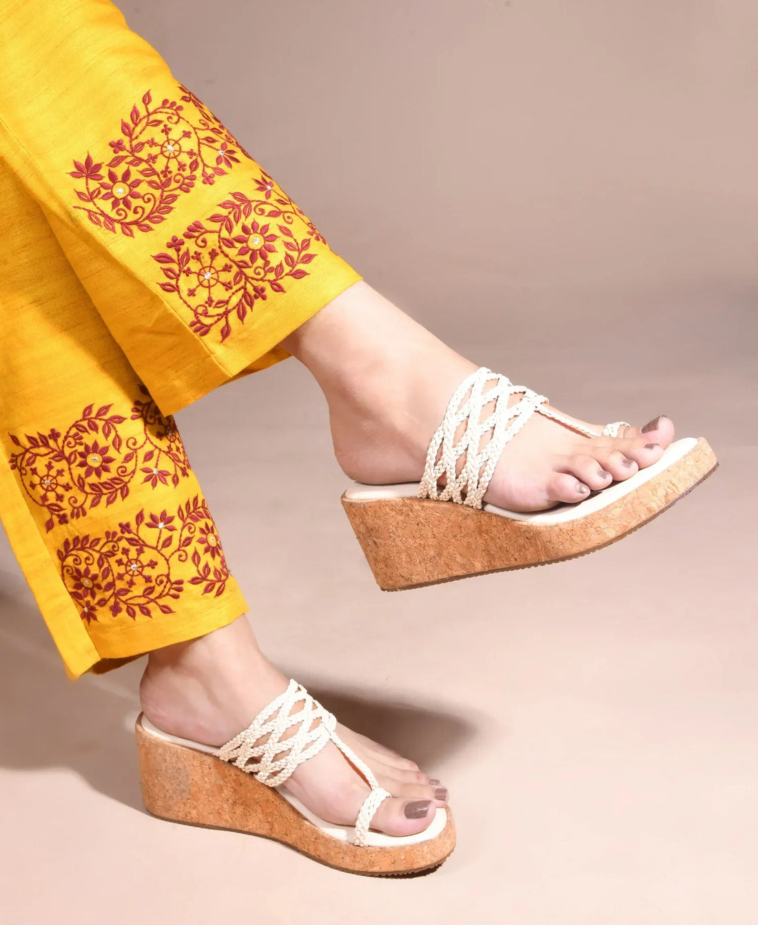 Braided Comfort Cork Wedges