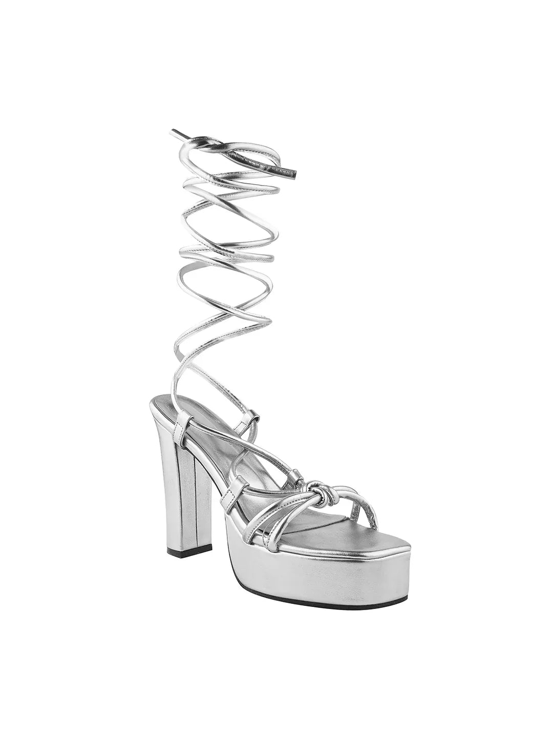 Lace-Up Platform Block Heel Sandals