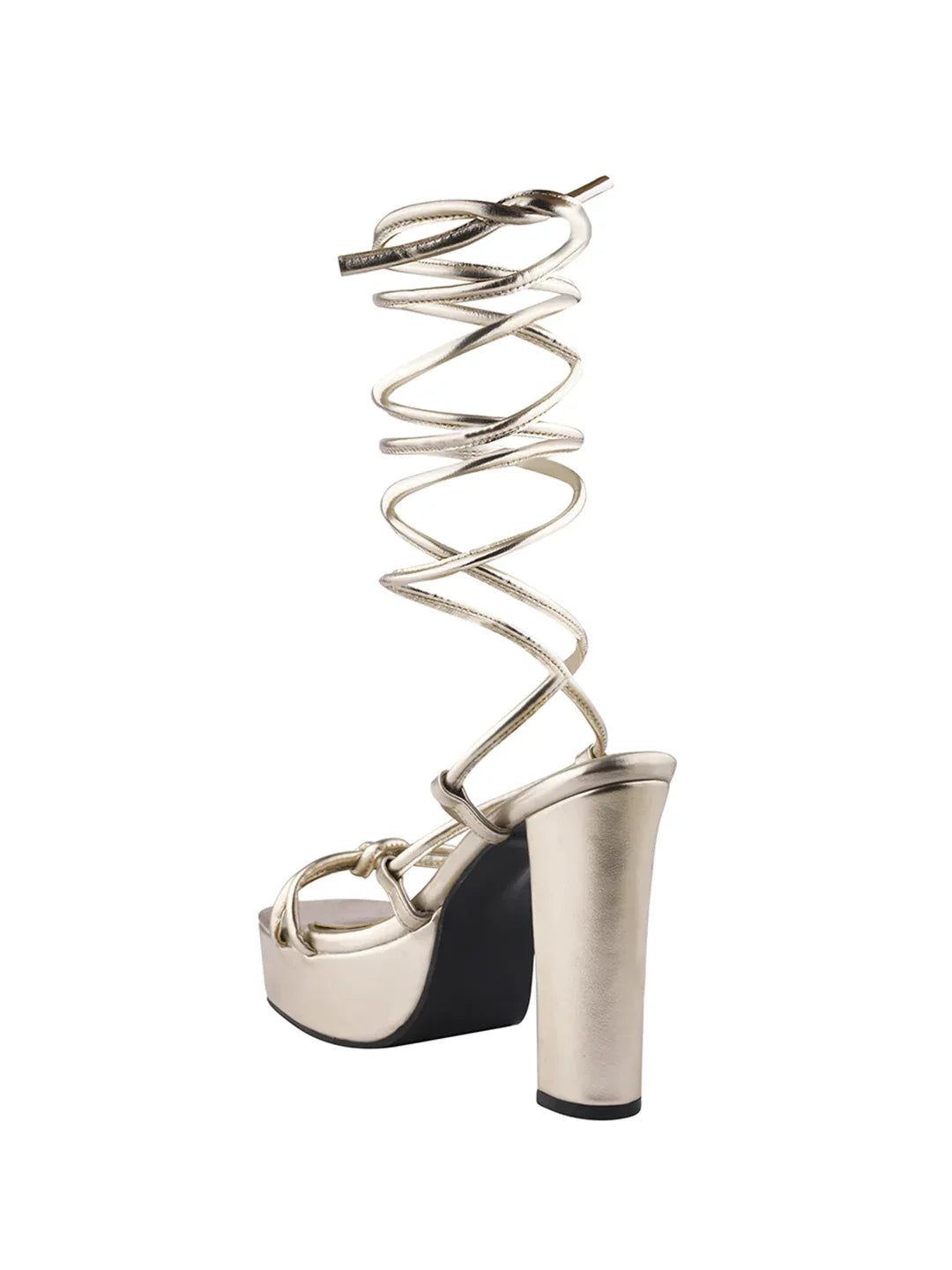 Lace-Up Platform Block Heel Sandals