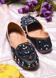 Handcrafted Zari & Stone Ethnic Wedge Juttis