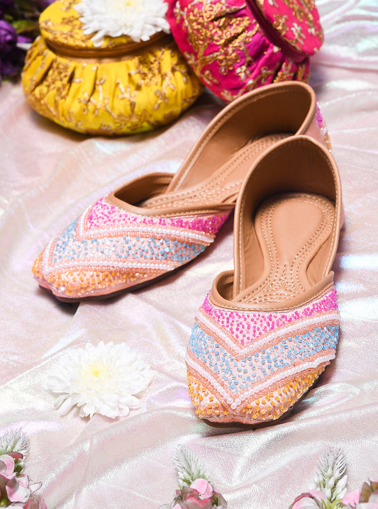 Festive Pastel Work Comfortable Juttis