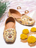 Handcrafted Zari & Stone Ethnic Wedge Juttis
