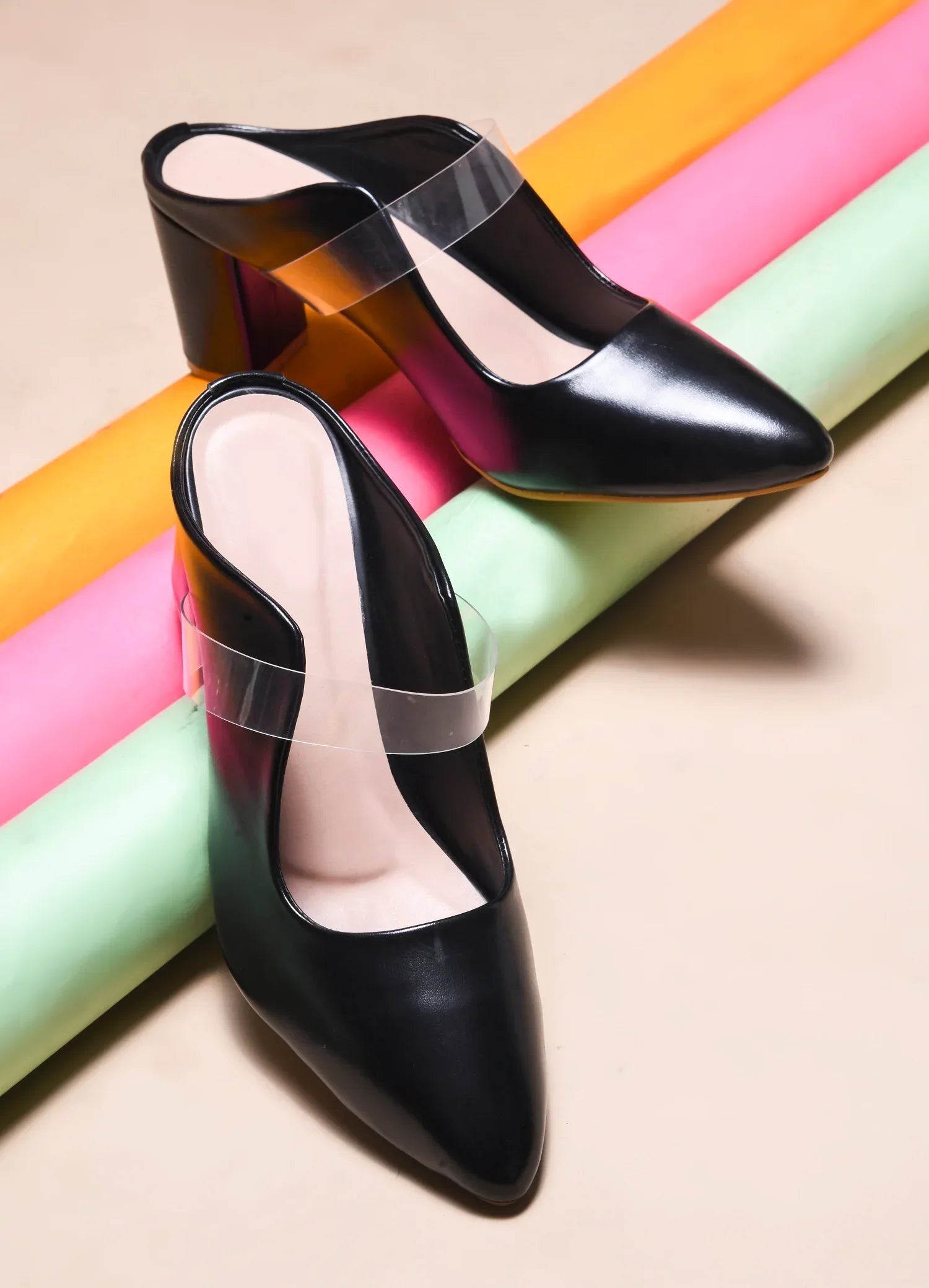 TRYME Comfortable Stylish Alluring Mules Light Weight Trendy Block Heels For Women & Girls