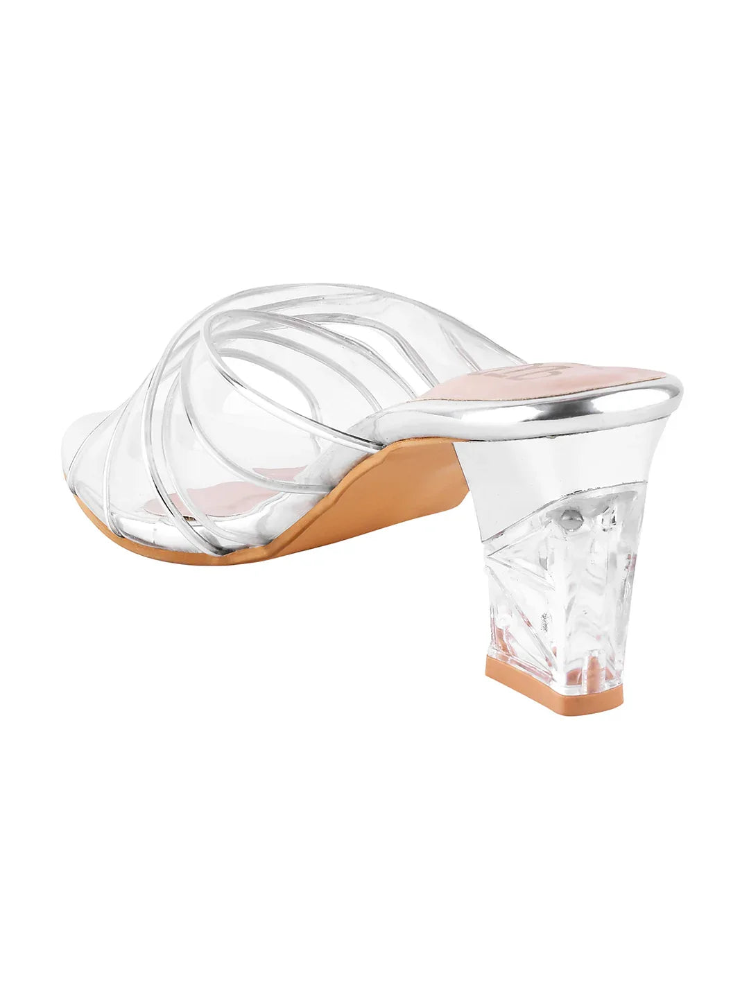 Luxe Clear Strap Block Heel Sandals