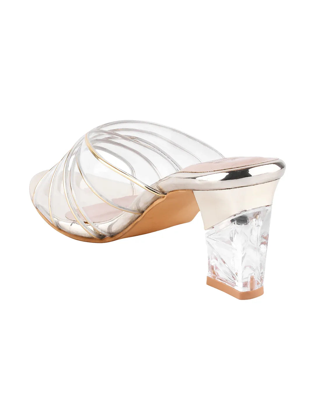 Luxe Clear Strap Block Heel Sandals