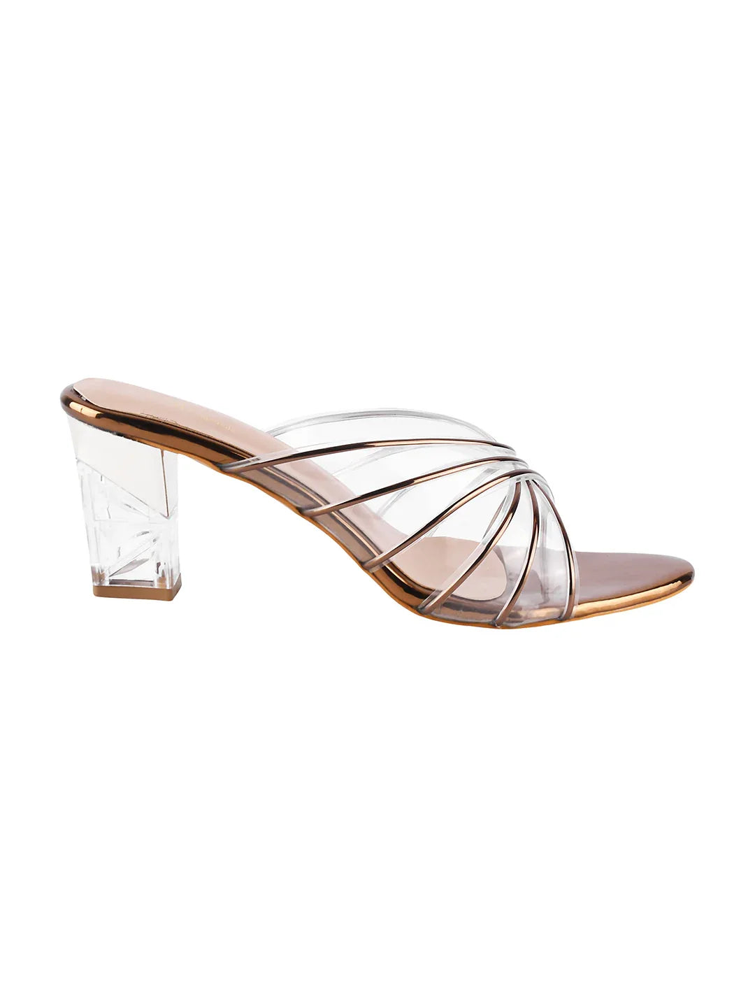 Luxe Clear Strap Block Heel Sandals
