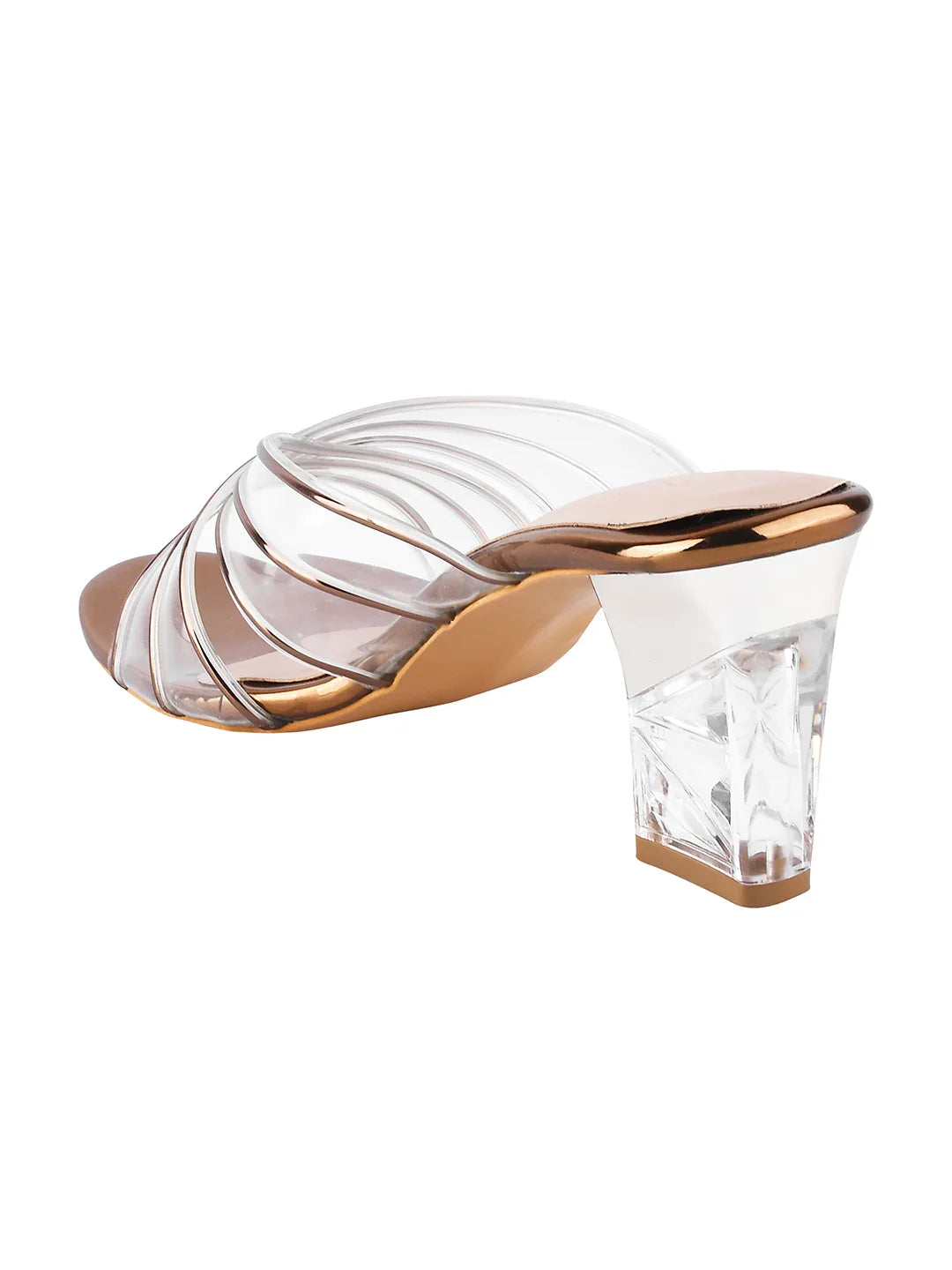 Luxe Clear Strap Block Heel Sandals