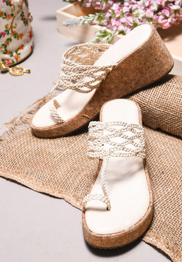 Braided Comfort Cork Wedges