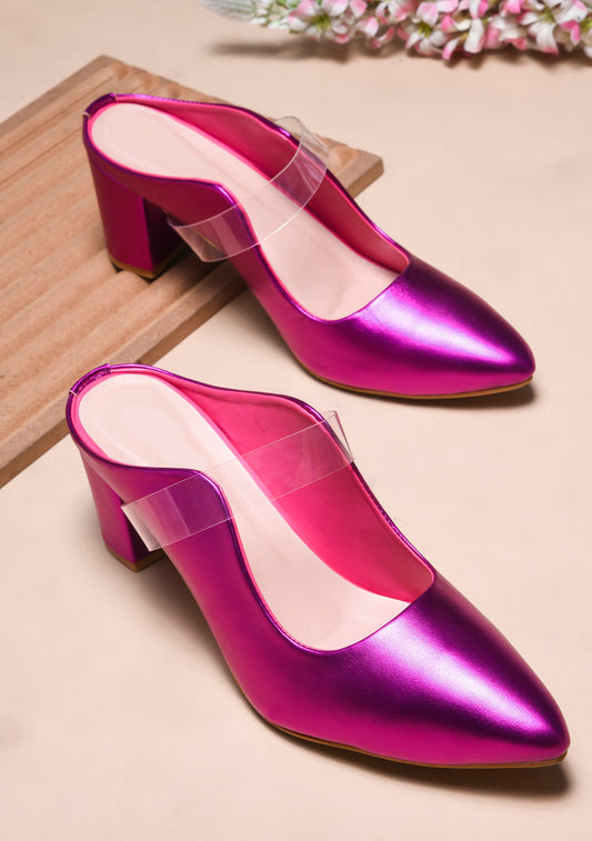 TRYME Comfortable Stylish Alluring Mules Light Weight Trendy Block Heels For Women & Girls