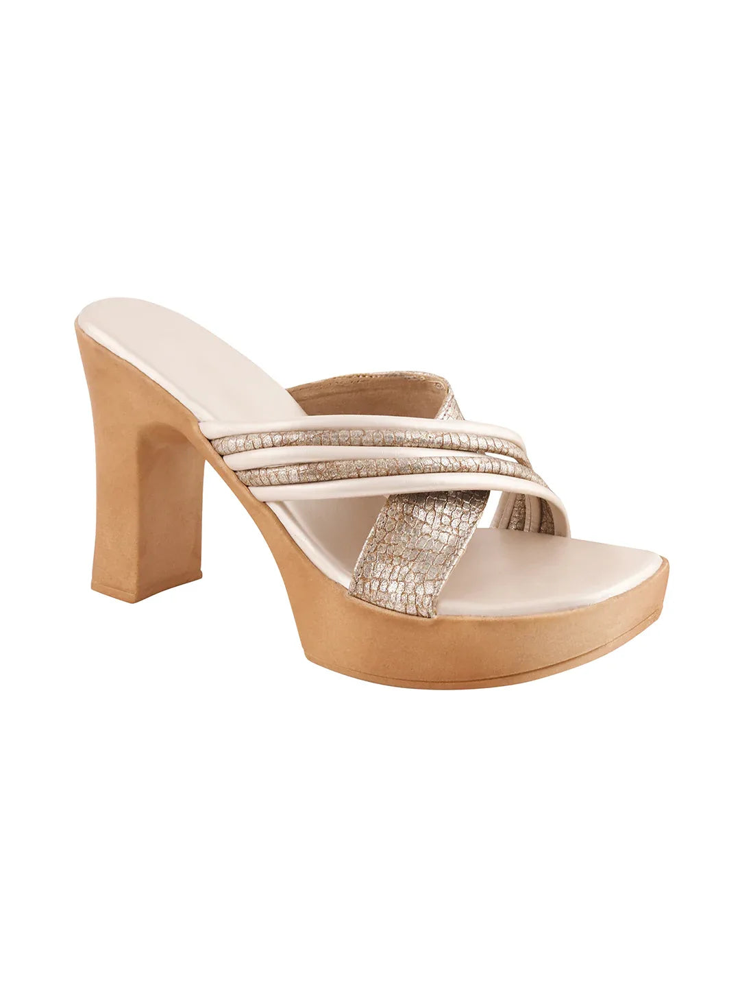 Textured Strap Statement Heels