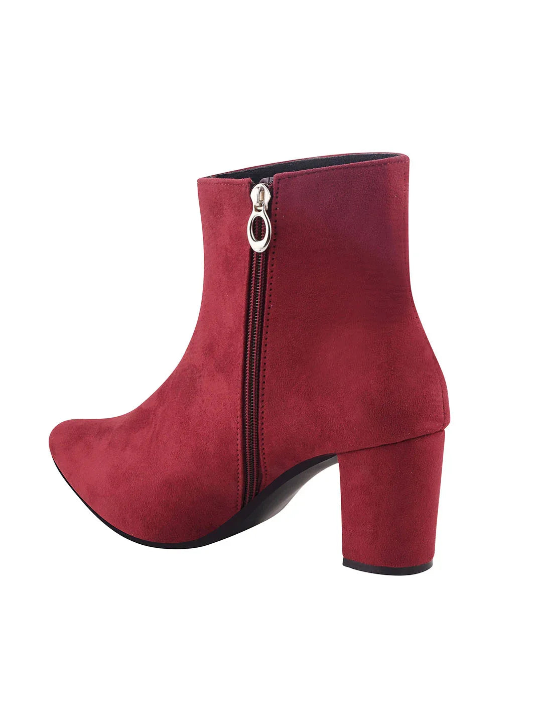 Women’s Ankle-Length Boots with Buckle Detail and Block Heel