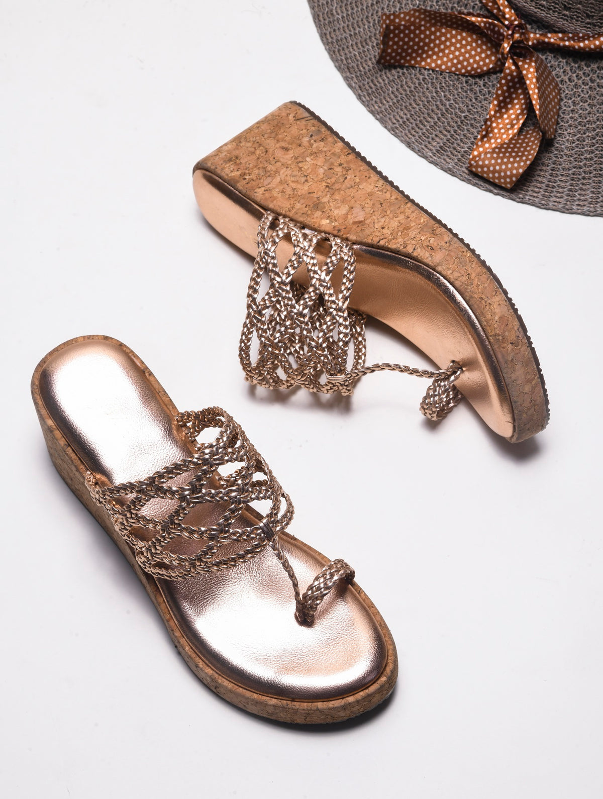 Braided Comfort Cork Wedges