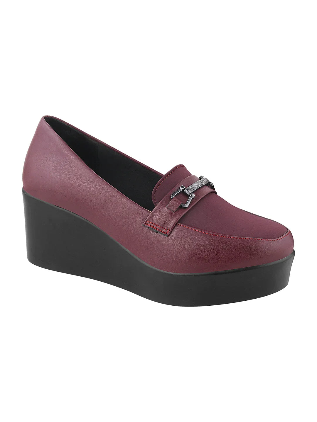 Smart Casual Low Platform Wedge Loafers