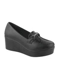 Classic Croc-Textured Office Wear Wedge Loafers