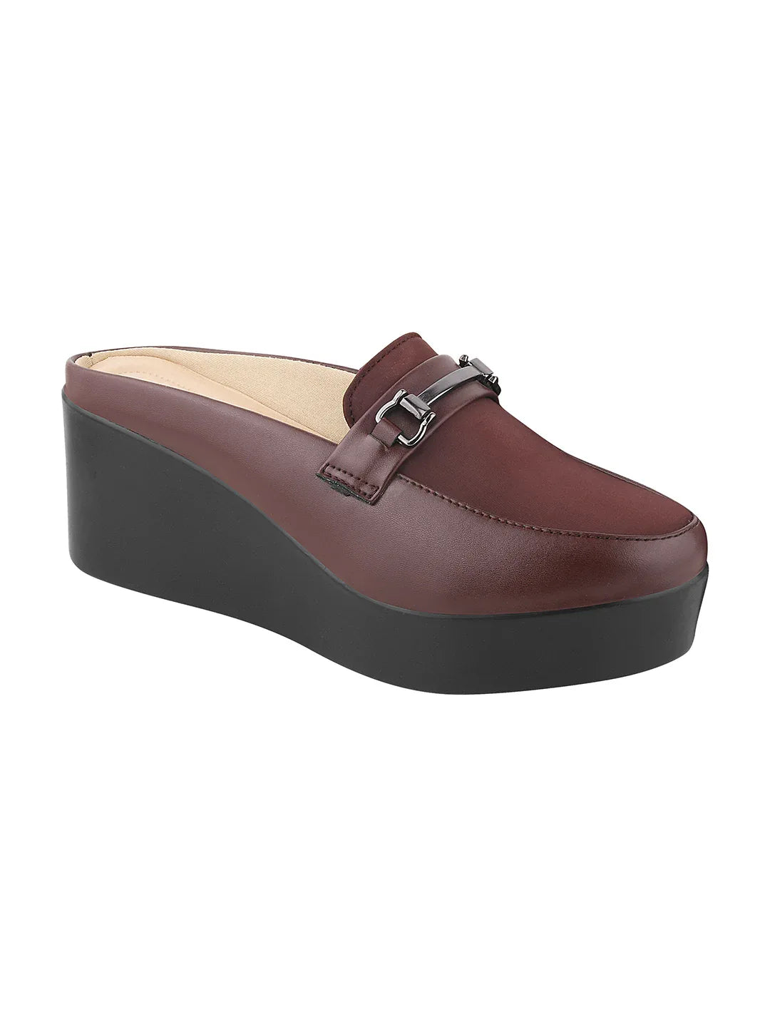 Minimal Buckle Wedge Loafers