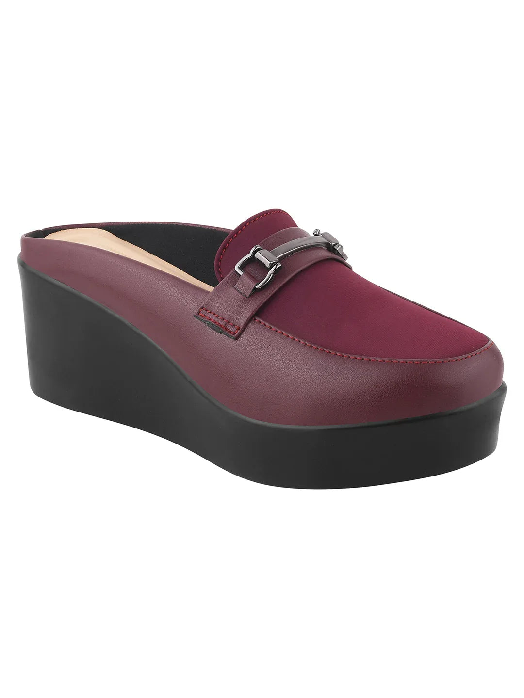 Minimal Buckle Wedge Loafers
