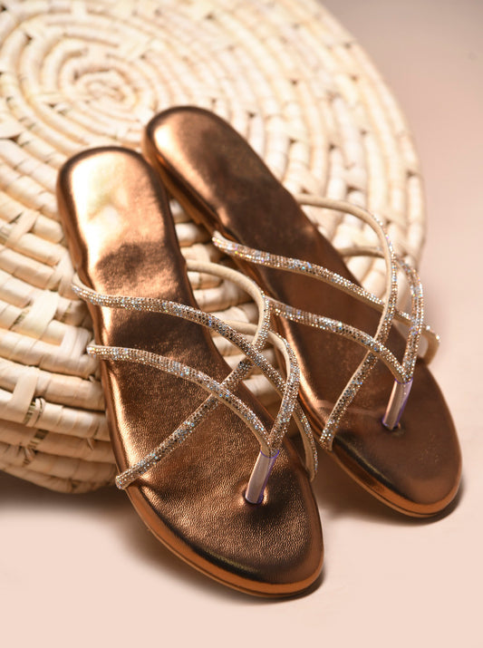 TRYME Cozy Steps Slip on Light Weight Party Flats Sandal For Women & Girls