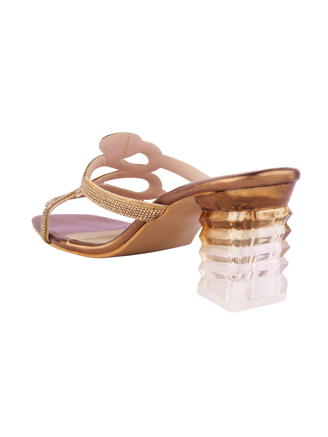 Crystal Strap Block Heel Sandals