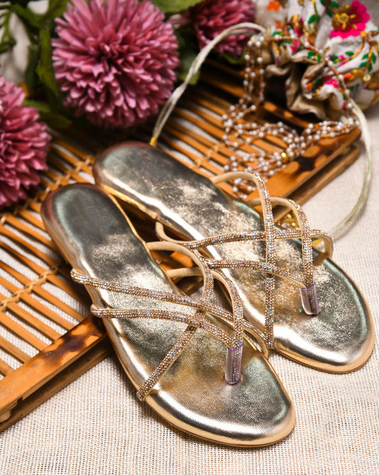 TRYME Cozy Steps Slip on Light Weight Party Flats Sandal For Women & Girls