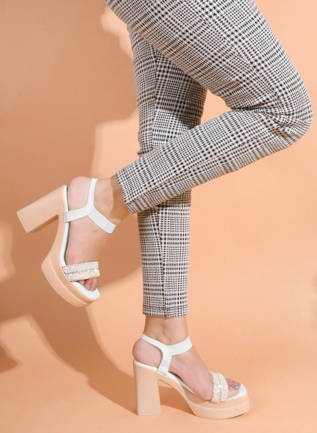 Crystal Edge Ankle Strap Heels