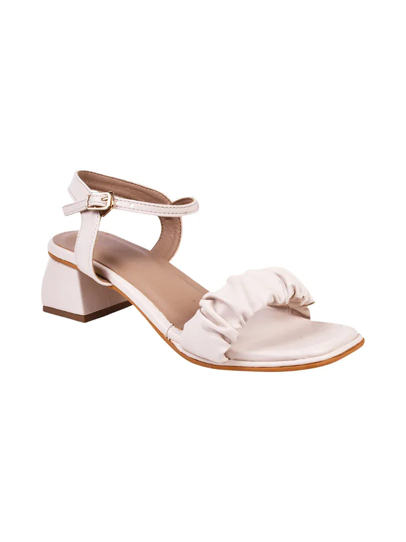 Chic Ruched Block Heel Sandals