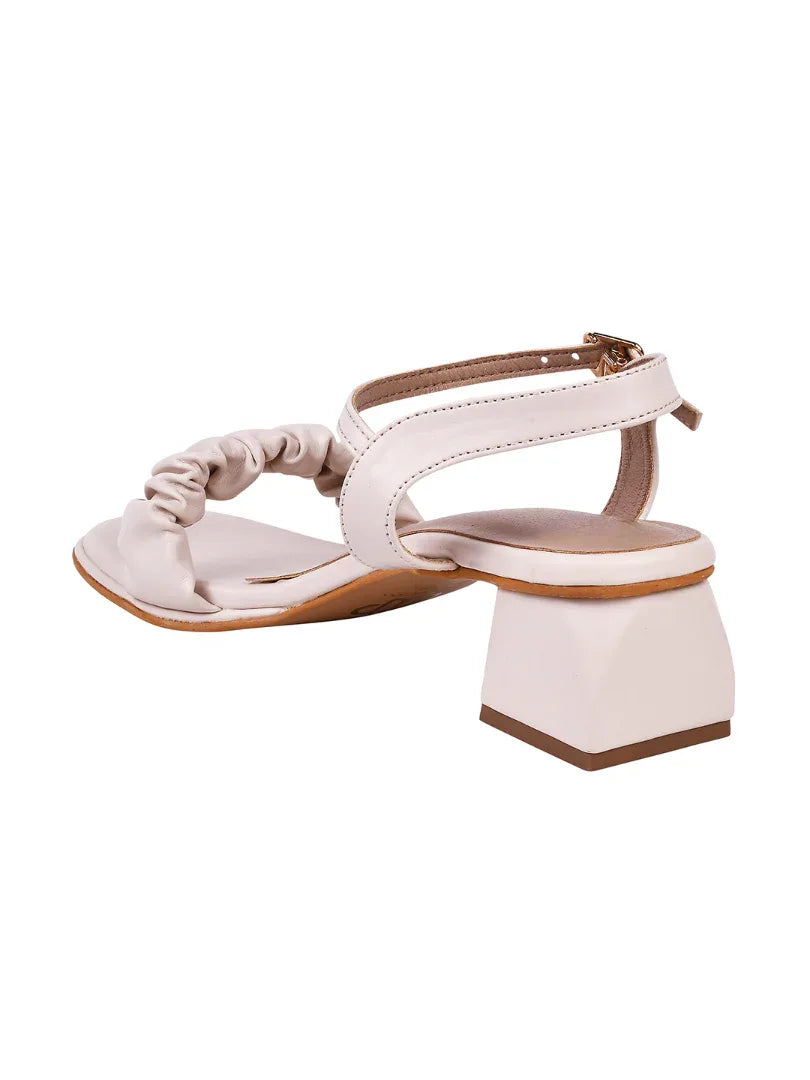 Chic Ruched Block Heel Sandals