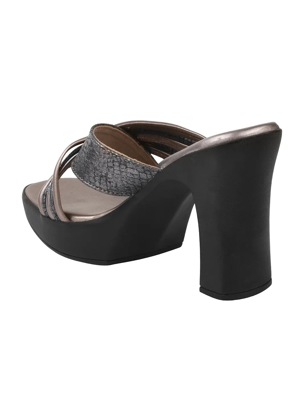 Textured Strap Statement Heels