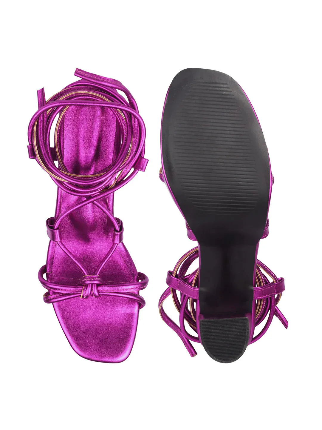 Lace-Up Platform Block Heel Sandals