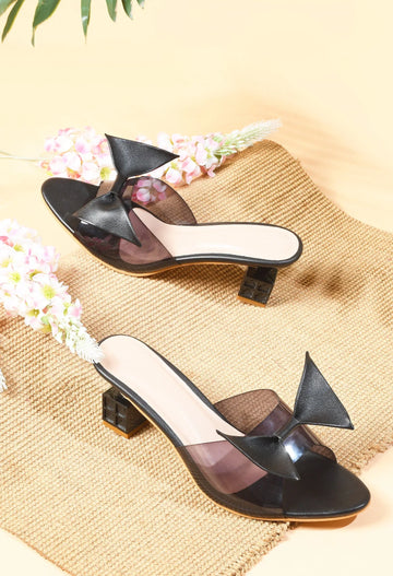 Elegant Bow Transparent Heels