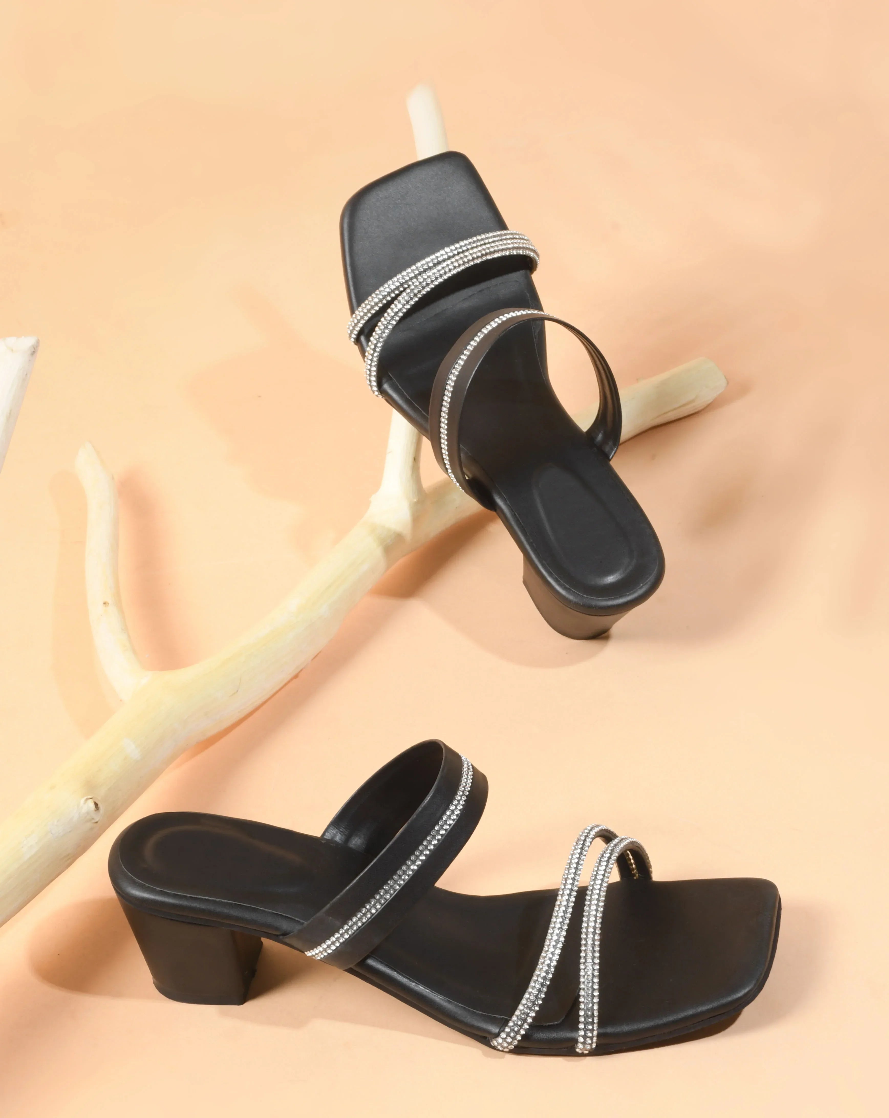 Elegant Shimmer Strap Heels