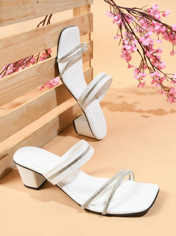 Elegant Shimmer Strap Heels