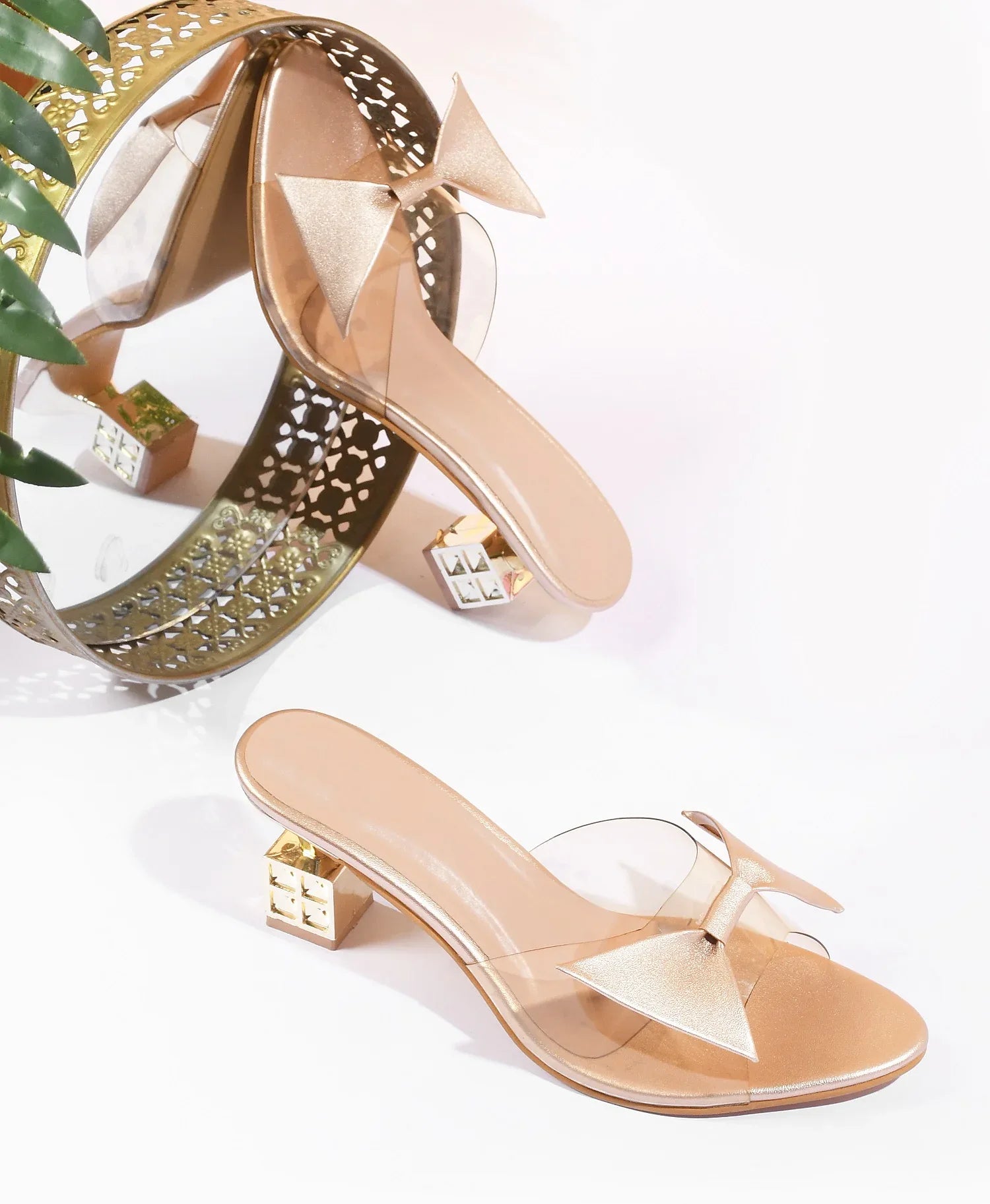 Elegant Bow Transparent Heels